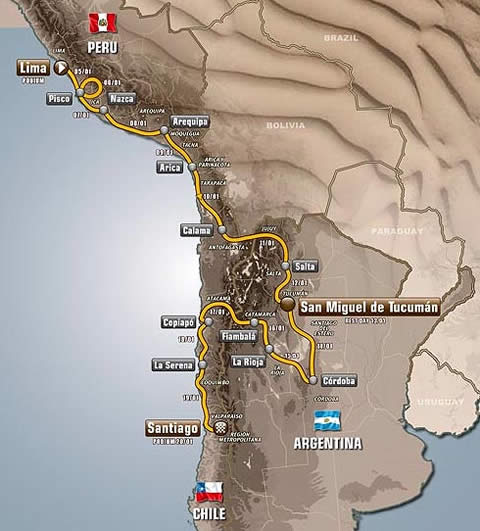 Recorrido Dakar 2013