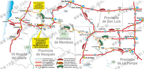 las rutas del “Sistema Pehuenche”