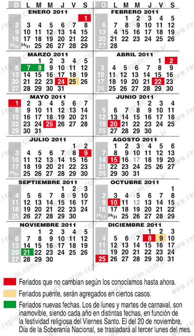 CALENDARIO 2011