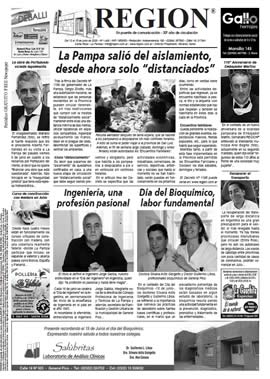 Tapa de Semanario REGION