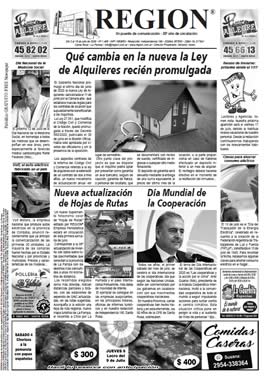 Tapa de Semanario REGION